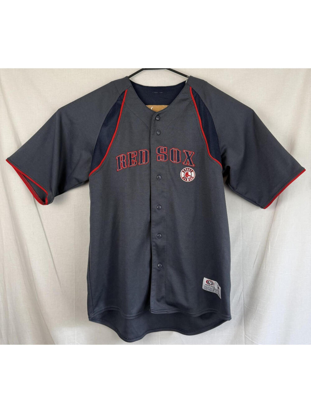 Boston Red Sox Jersey Mens Sz Large Gray MLB Baseball Shirt True Fan Series